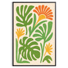Green and gray boho botanical poster with vintage plant illustration