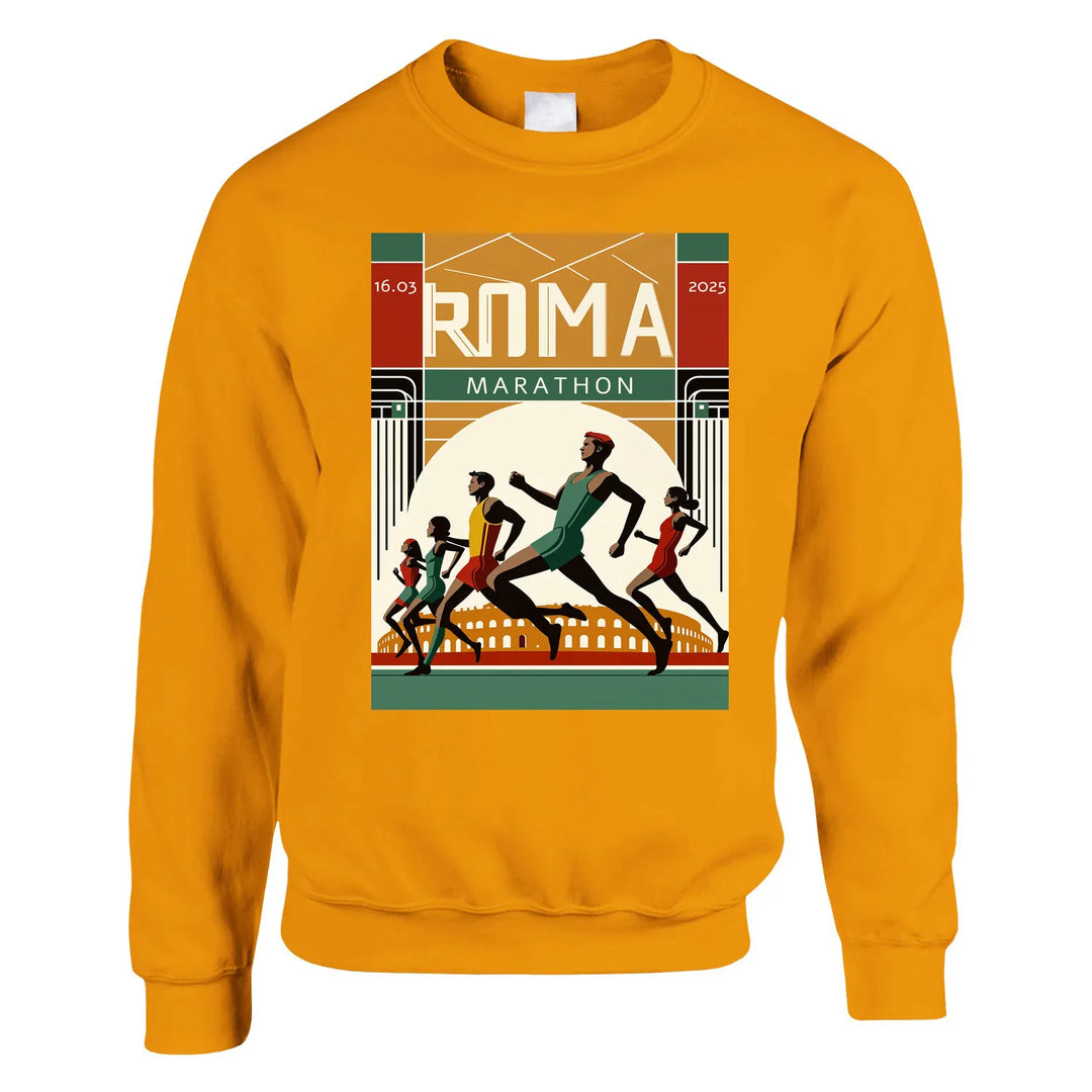 Unisex sweater with a graphic print of the Rome Marathon logo on the chest