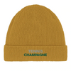 Embroidered beanie featuring a tennis motif on soft cotton fabric