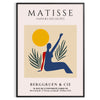 Poster showing Matisse paper-cut woman in orange and red tones