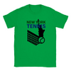T-shirt featuring a graphic of tennis rackets and a ball with New York text