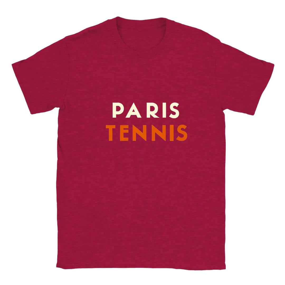 T-shirt featuring a graphic of a tennis player in Paris