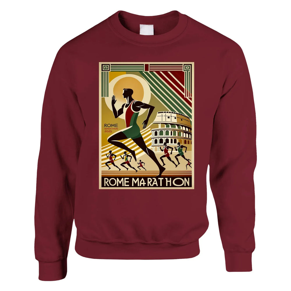 Unisex sweater with a graphic print of the Rome Marathon logo