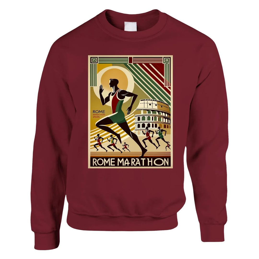 Unisex sweater with a graphic print of the Rome Marathon logo