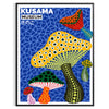 Green and yellow mushroom artwork in Yayoi Kusama style poster