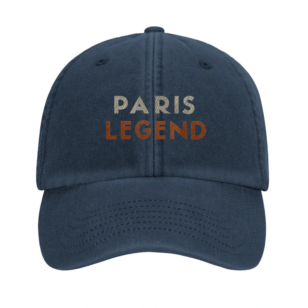 Embroidered cap featuring a vintage tennis design with Paris landmarks