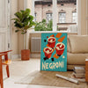 Negroni poster featuring orange and brown minimalist vintage illustration