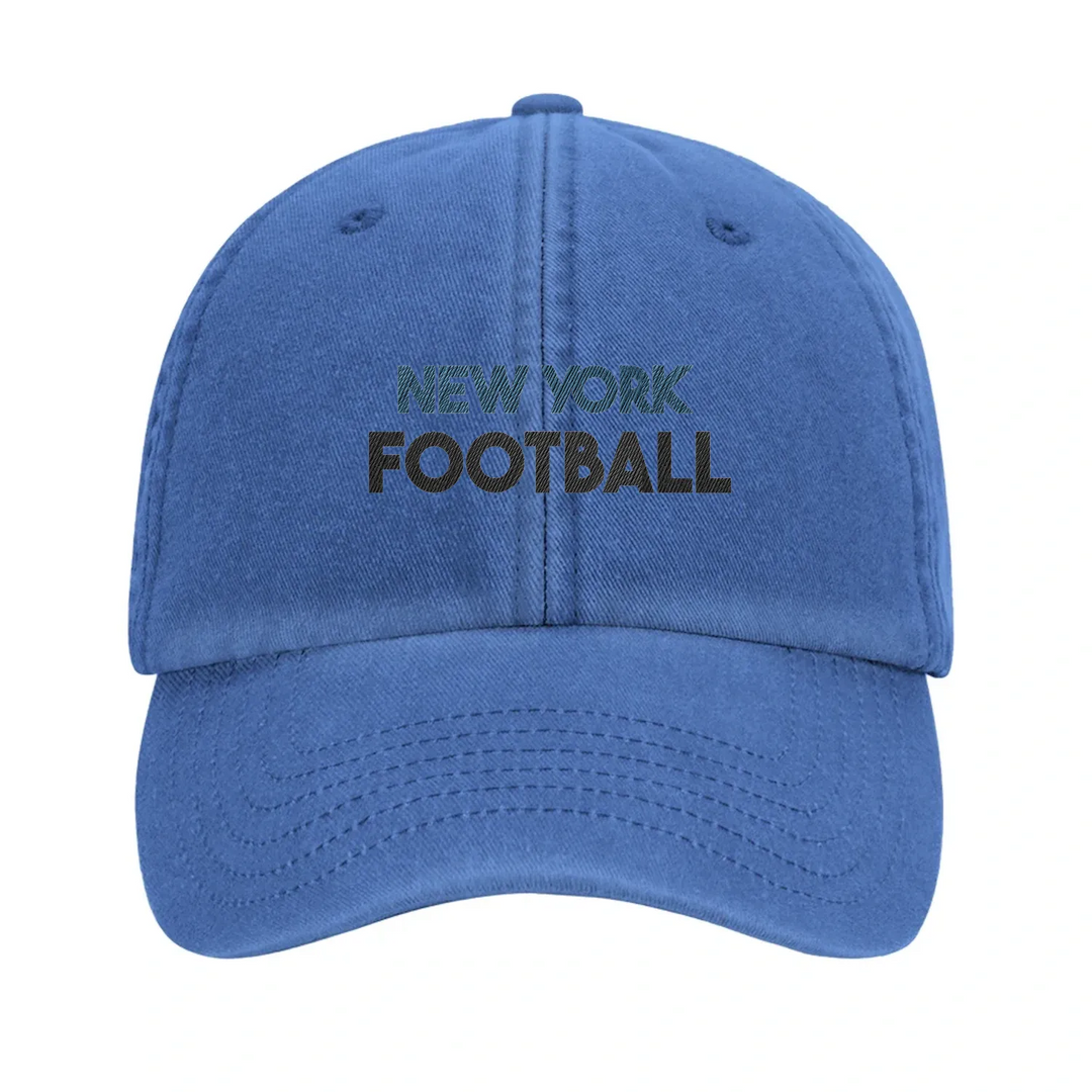 Embroidered cap featuring a vintage New York football logo
