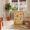 Vintage botanical poster of Florence market illustration, green and brown tones