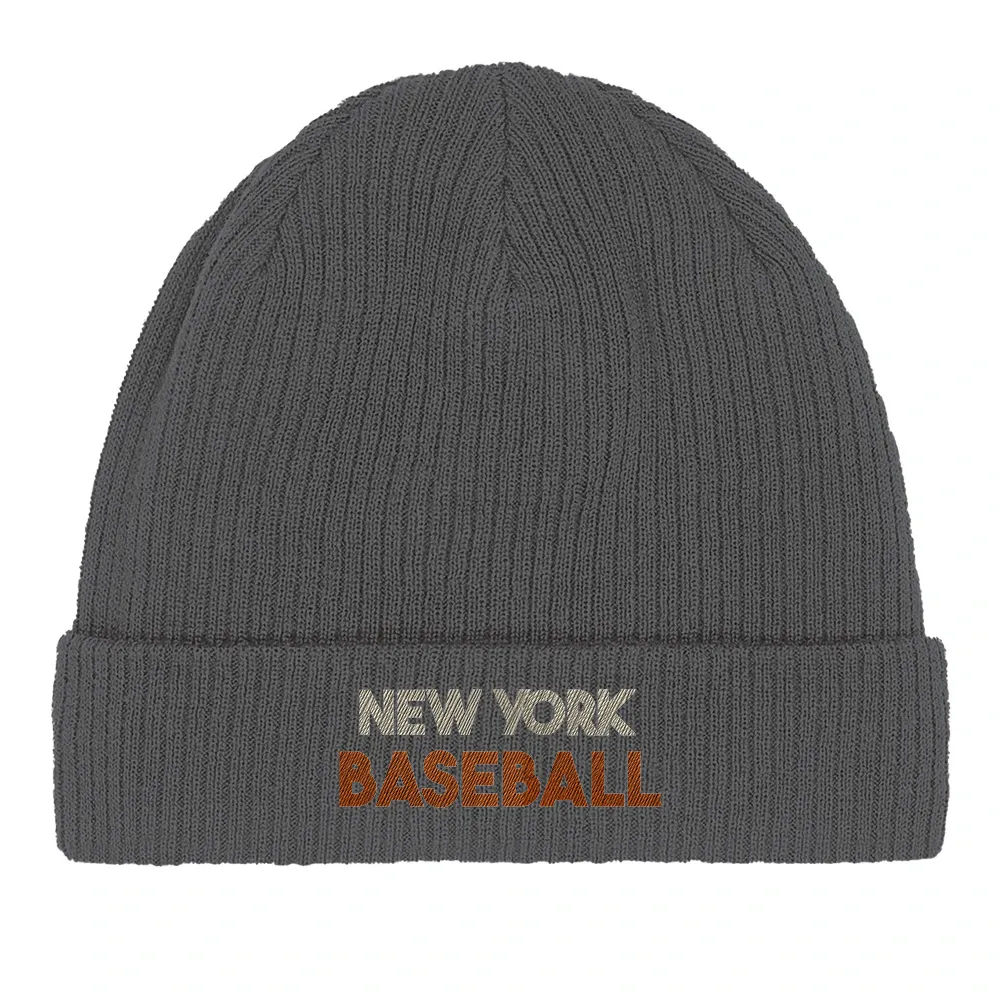 Embroidered beanie featuring a New York Baseball 5 design