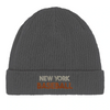 Embroidered beanie featuring a New York Baseball 5 design
