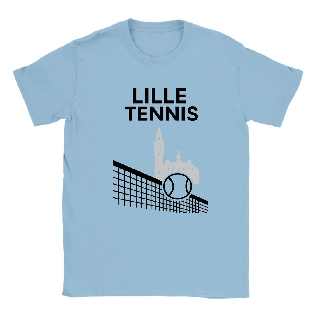 T-shirt featuring a graphic of a tennis player in action