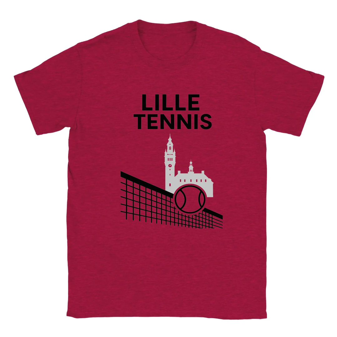 T-shirt featuring a graphic of a tennis player in action
