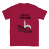 T-shirt featuring a graphic of a tennis player in action