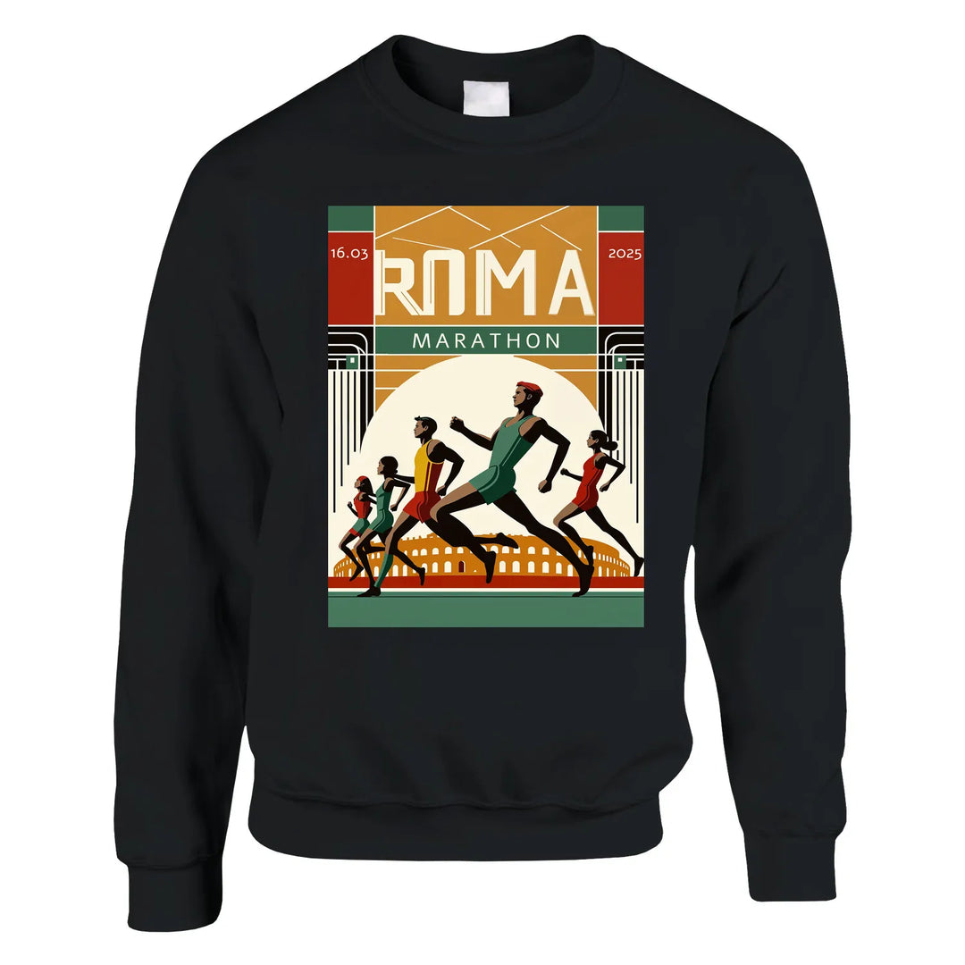 Unisex sweater with a graphic print of the Rome Marathon logo on the chest