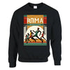 Unisex sweater with a graphic print of the Rome Marathon logo on the chest