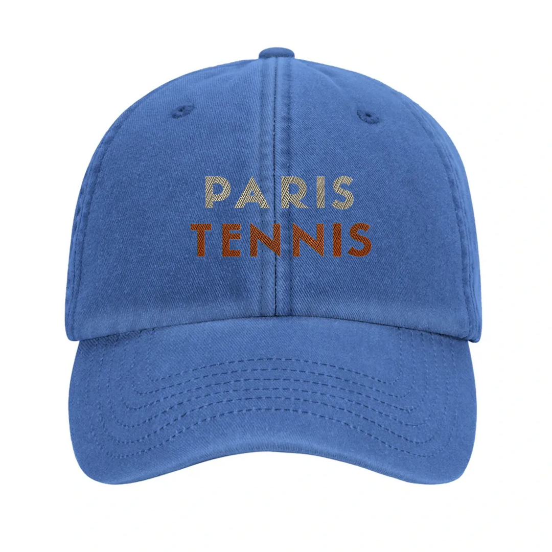 Embroidered cap featuring a vintage Paris Tennis 3 design