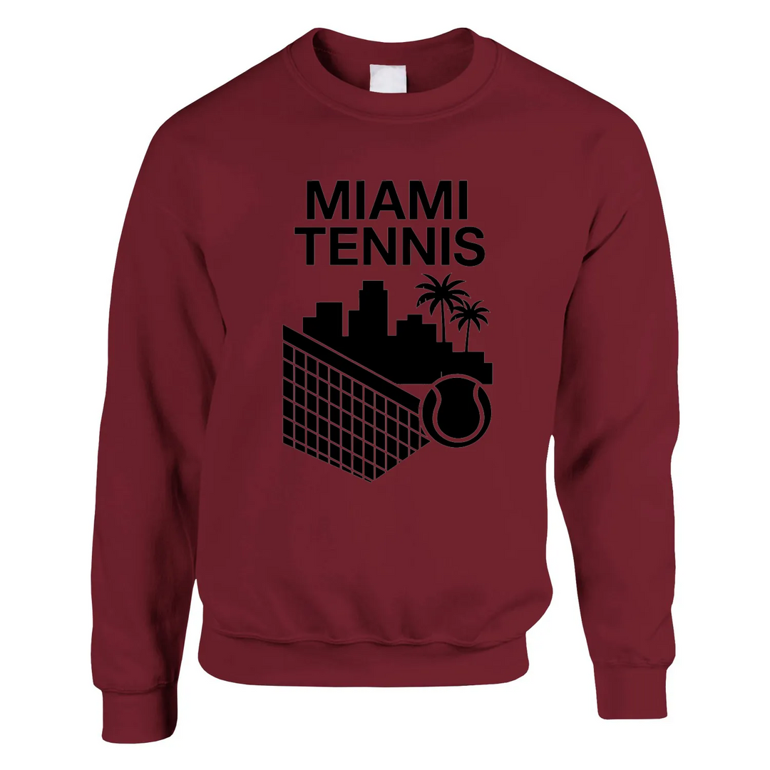 Sweater featuring a graphic print of Miami Tennis with bold colors