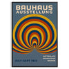 Bauhaus poster featuring abstract blue and green circular geometric design
