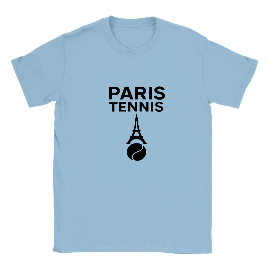 T-shirt featuring a graphic of a tennis player in Paris