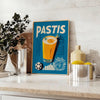 Poster showing a vintage graphic Pastis Marseille cocktail, black and yellow