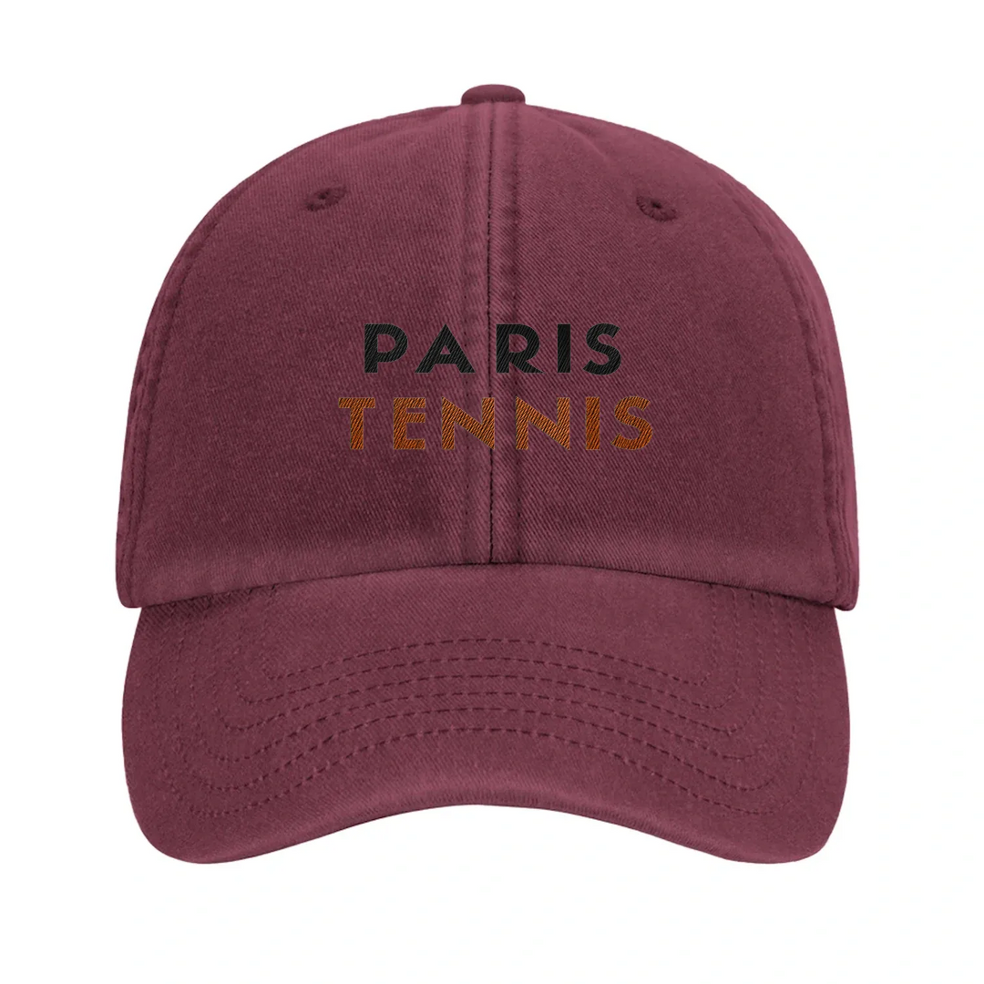 Embroidered cap featuring a vintage Paris Tennis 2 logo design
