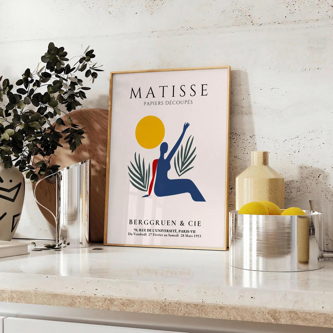 Minimalist cut-out woman in orange and white by Matisse