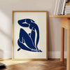Cutout figure in blue and white with abstract shapes by Matisse
