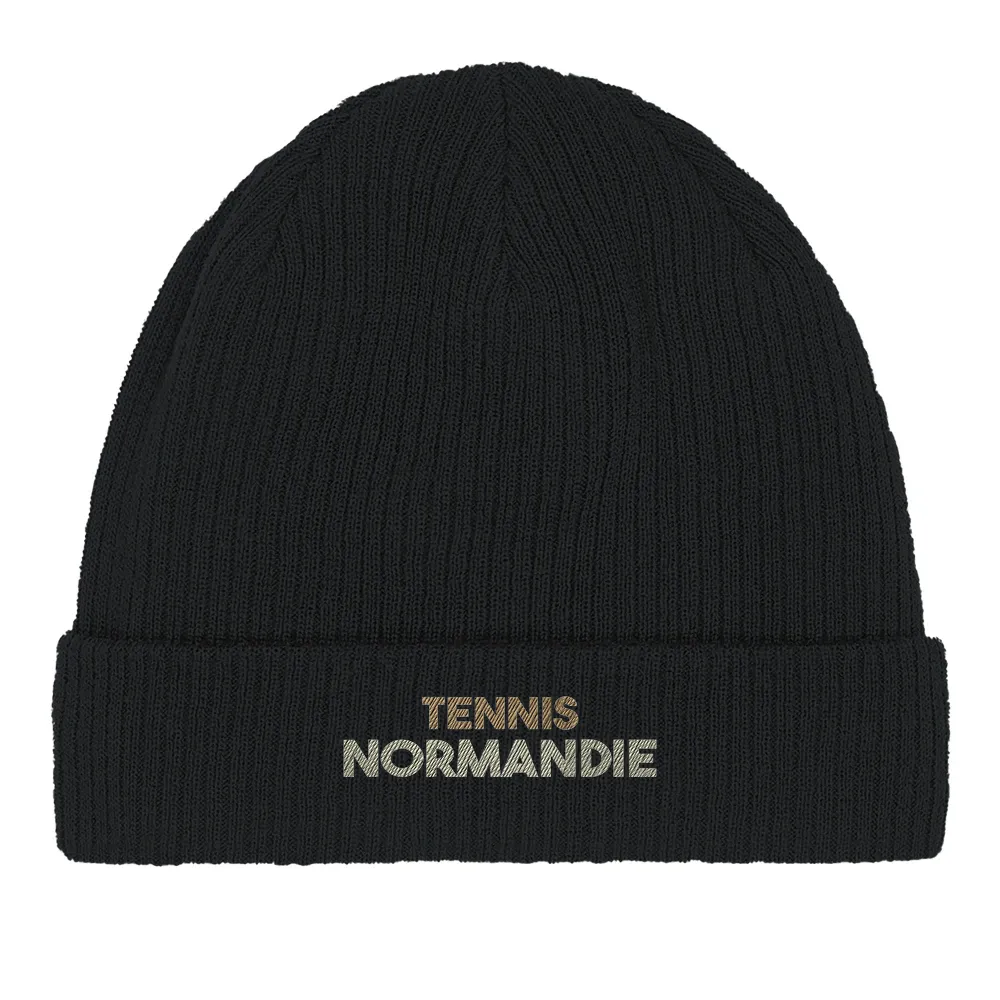 Embroidered beanie featuring Tennis Normandie 2 logo design