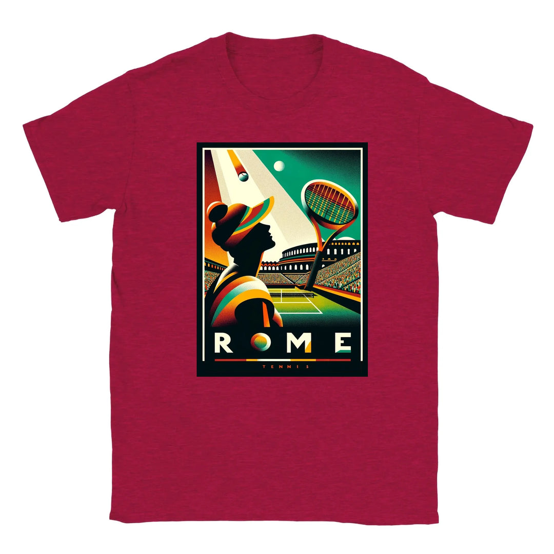 T-shirt featuring a graphic of a tennis player in action