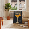 Black and gray modern poster of a Pornstar Martini cocktail illustration
