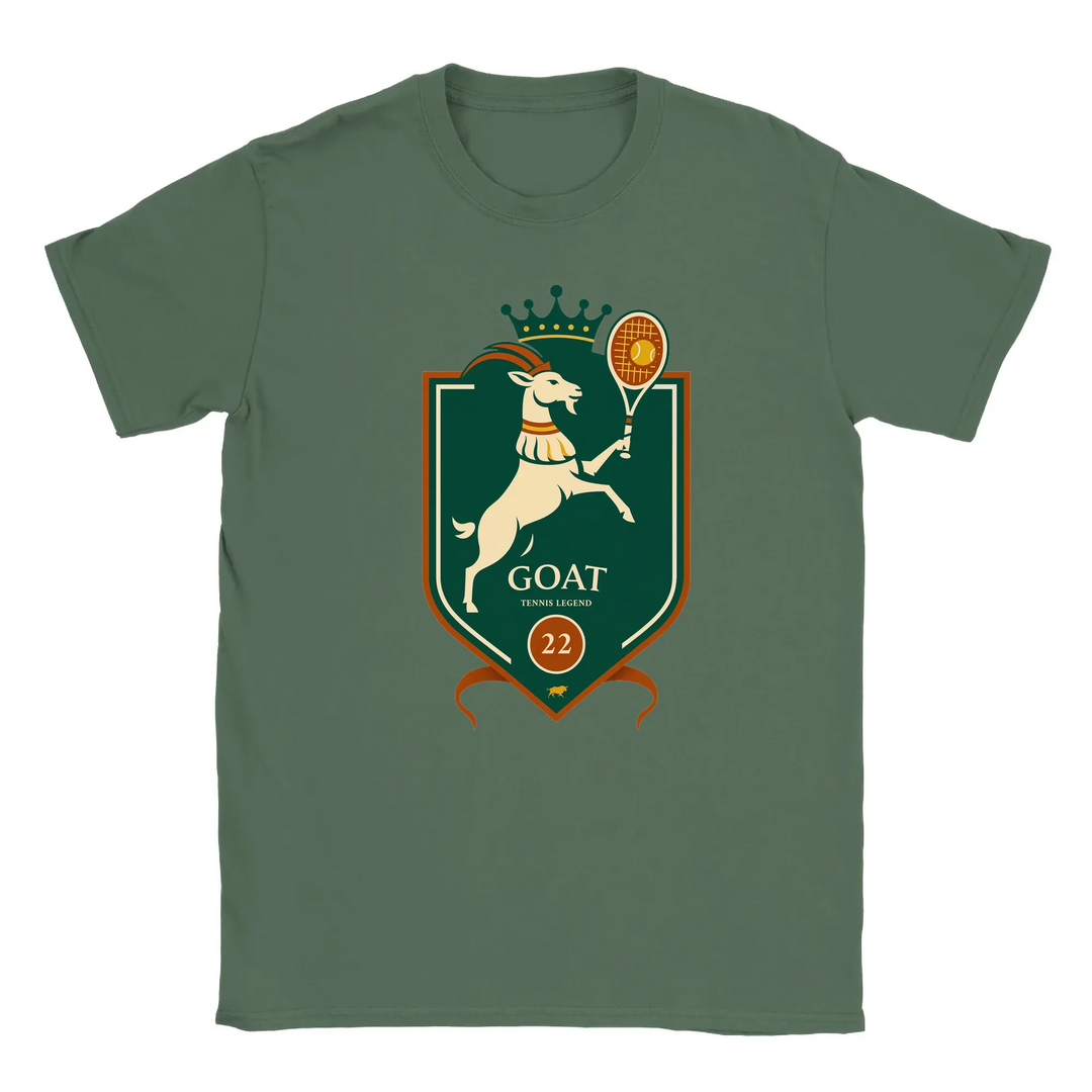 T-shirt featuring a graphic of Rafael Nadal playing tennis