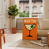 Czarny i pomarańczowy plakat martini, minimalistyczna grafika koktajlu na ścianę