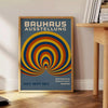 Bauhaus poster featuring abstract blue and green circular geometric design