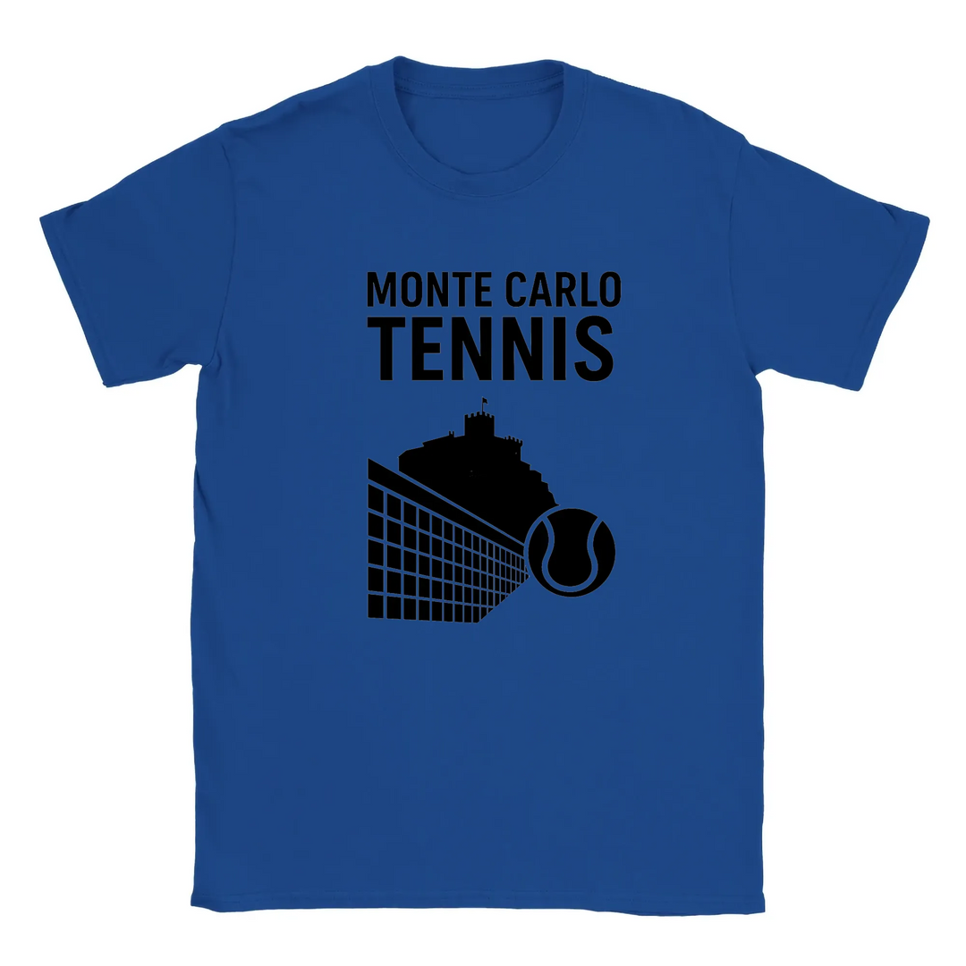 T-shirt featuring a graphic of a tennis player in action at Monte Carlo