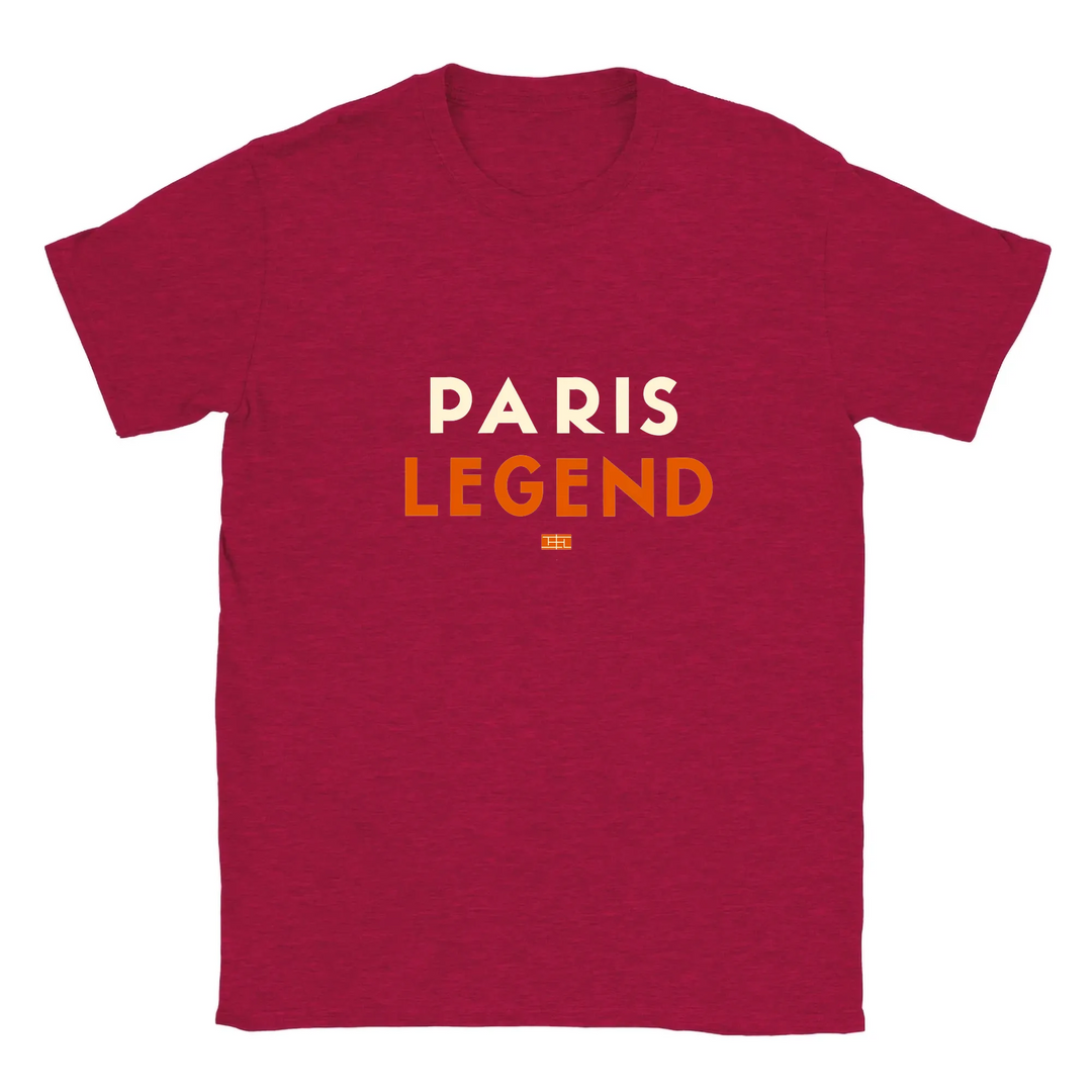 T-shirt with a typographic design celebrating tennis in Paris