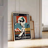 Palm Springs California golf poster featuring vintage brown and black illustration