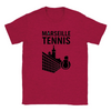 T-shirt featuring a graphic of tennis players in action with Marseille text