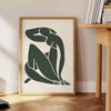 Abstract figure in blue tones with gray and white accents by Matisse