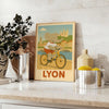 Whimsical elephant riding a bicycle through Lyon's streets