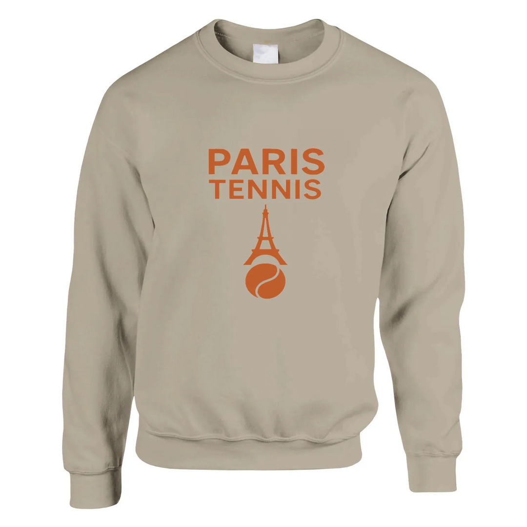 Crewneck sweater featuring a graphic of tennis in Paris