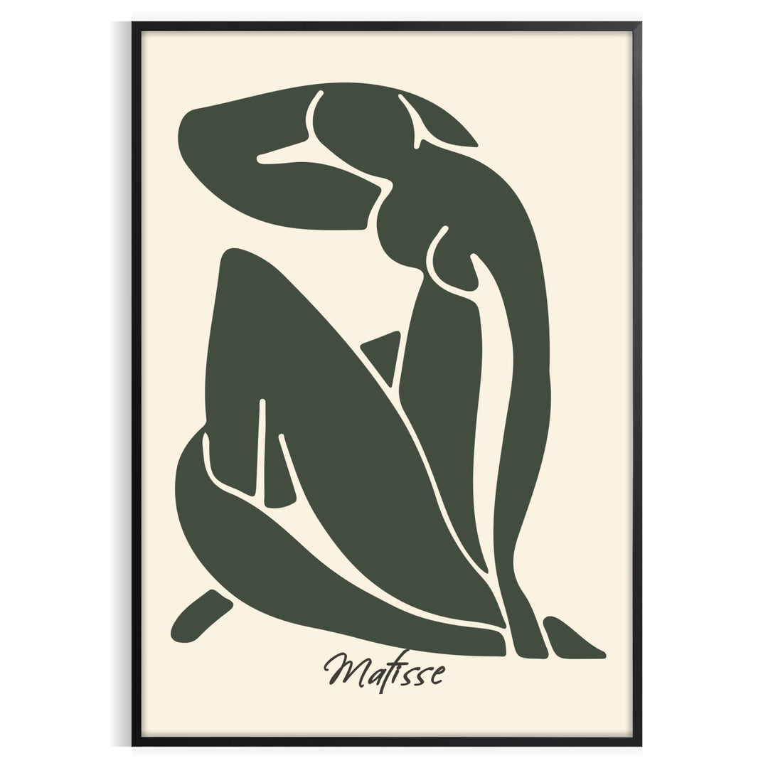 Blue, white and gray Matisse Blue Nude II cutout poster