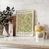Botanical illustration in intricate patterns, featuring muted greens and browns
