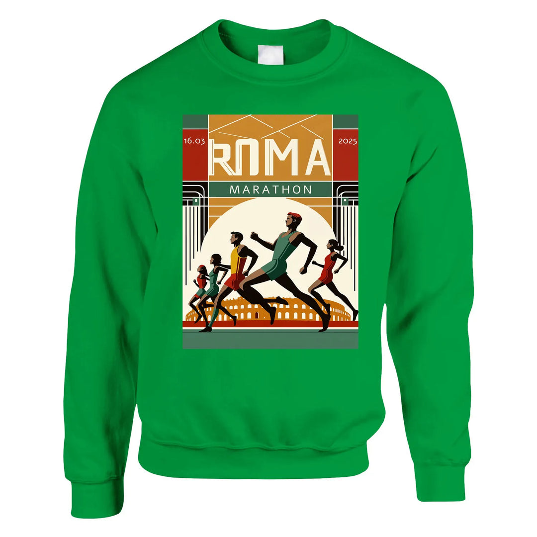 Unisex sweater with a graphic print of the Rome Marathon logo on the chest