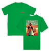 T-shirt featuring a graphic of a tennis player in action