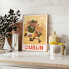 Art Deco illustration of an elephant playing rugby in Dublin