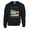 Crewneck sweater featuring Deauville Tennis logo and tennis-themed graphic