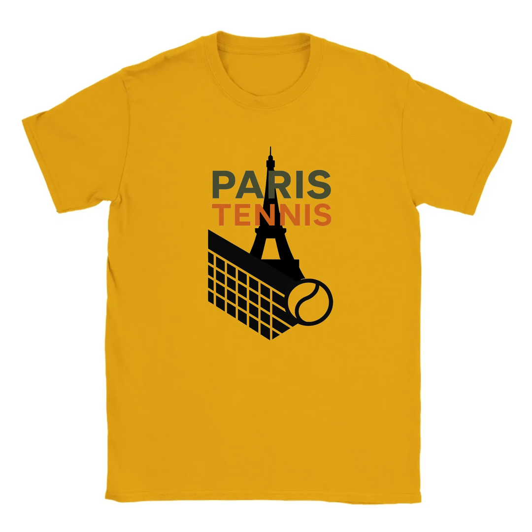 T-shirt featuring a graphic of a tennis player in Paris