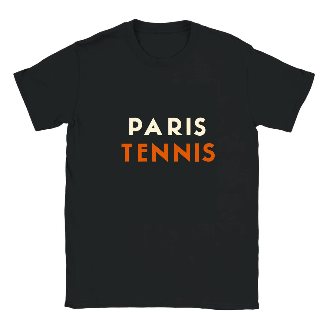 T-shirt featuring a graphic of a tennis player in Paris