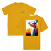 T-shirt featuring a graphic of a golf scene in Palm Springs